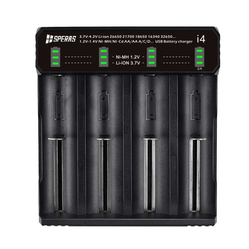 CARICA BATTERIE CON INDICATORE LED A 4 SLOT