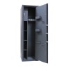 ARMOURED CABINET FOR 4 RIFLES WITH VERTICAL SHELVES AND TREASURE