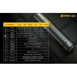 LED FLASHLIGHT 2000 LUMENS WITH LIGHT BEAM UP TO 320M