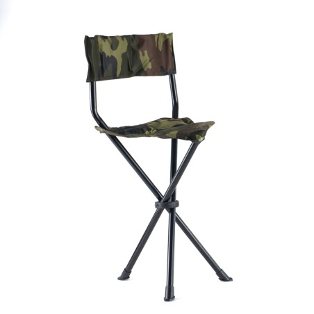 ALUMINUM TRIPOD STOOL WITH BACKREST