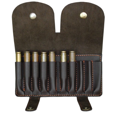 10-CELL LEATHER RIFLE ROUND HOLDER