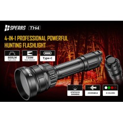 TORCIA LED CON ZOOM 800 LUMENS CON FASCIO DI LUCE FINO A 79M