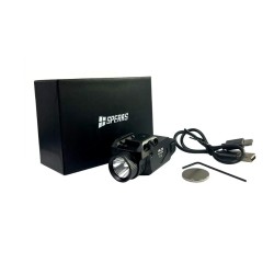 LED FLASHLIGHT 500 LUMENS WITH PICATINNY MOUNT WITH LASER