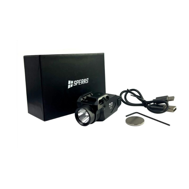 LED FLASHLIGHT 500 LUMENS WITH PICATINNY MOUNT WITH LASER