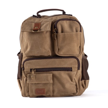CANVAS AND ECO-LEATHER BACKPACK 15L
