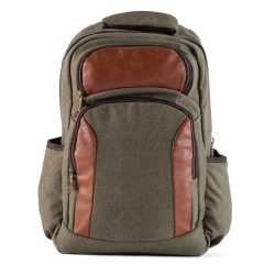 CANVAS AND ECO-LEATHER BACKPACK 20L