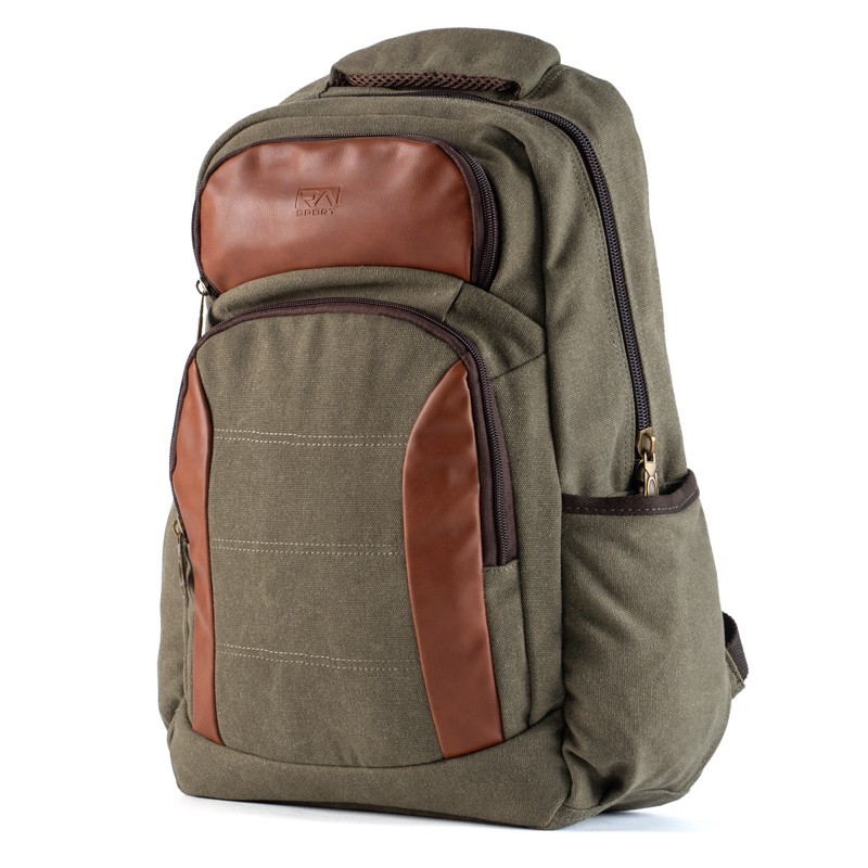 ZAINO IN CANVAS E ECO-PELLE 20L
