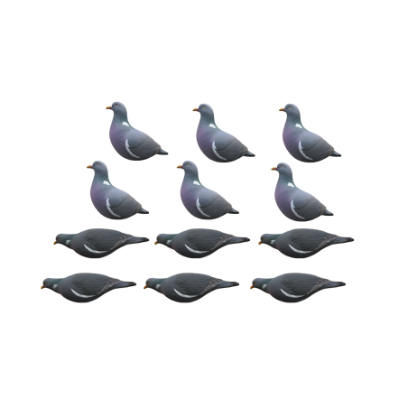 SET OF 12PCS WOOD PIGEON MOLD