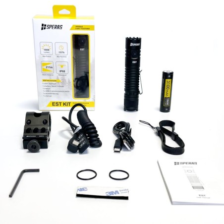 LED FLASHLIGHT 1600 LUMENS WITH LIGHT BEAM UP TO 211M KIT