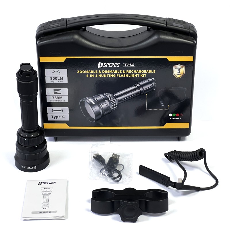 TORCIA LED CON ZOOM 800 LUMENS CON FASCIO DI LUCE FINO A 79M