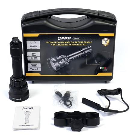 LED FLASHLIGHT WITH 800 LUMENS ZOOM WITH LIGHT BEAM UP TO 79M