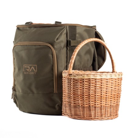 MUSHROOM BACKPACK WITH DOUBLE WICKER BASKET