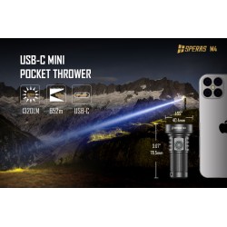 1320 LUMENS LED FLASHLIGHT WITH LIGHT BEAM UP TO 652M