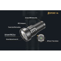 1320 LUMENS LED FLASHLIGHT WITH LIGHT BEAM UP TO 652M